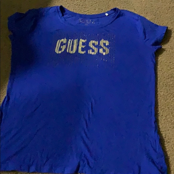 royal blue guess shirt